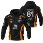 2026 Oscar Piastri McLaren F1 Teamwear Hoodie Quilted Waffle BLOP26226A1HQW - Orange