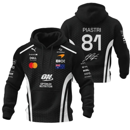 2026 Oscar Piastri McLaren F1 Teamwear Hoodie Quilted Waffle BLOP26226A2HQW - White