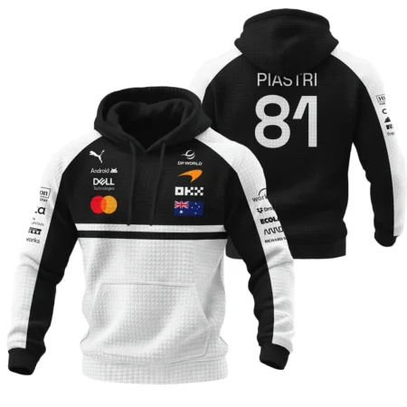 2026 Oscar Piastri McLaren F1 Teamwear Hoodie Quilted Waffle BLOP4226A2HQW - White
