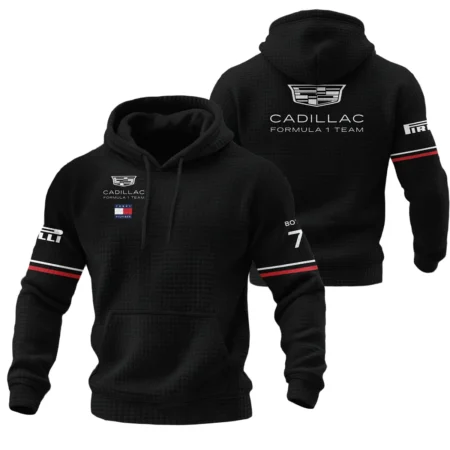 2026 Valtteri Bottas Cadillac F1 Teamwear Hoodie Quilted Waffle BLVACDL9226A2HQW - Black