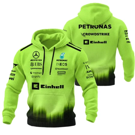 2026 Mercedes F1 Teamwear Hoodie Quilted Waffle BLVAMER1226A5HQW - Green