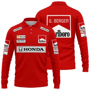 2026 Ferrari F1 Teamwear Long Polo Shirt BLVAFRR2226A5LPL
