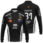 2026 Oscar Piastri McLaren F1 Teamwear Long Polo Shirt BLOP26226A2LPL - White