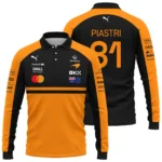 2026 Oscar Piastri McLaren F1 Teamwear Long Polo Shirt BLOP4226A1LPL - Orange