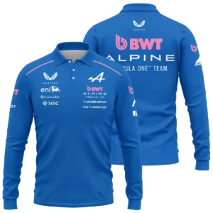 2026 Oscar Piastri McLaren F1 Teamwear Long Polo Shirt BLOP4226A3LPL - Cyan