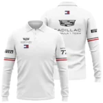 2026 Valtteri Bottas Cadillac F1 Teamwear Long Polo Shirt BLVACDL9226A1LPL - White