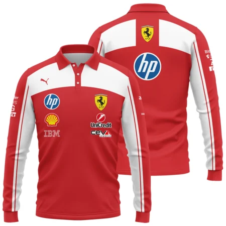 2026 Ferrari F1 Teamwear Long Polo Shirt BLVAFRR2226A5LPL