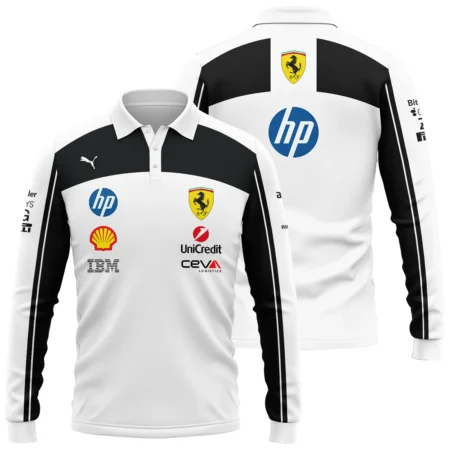 2026 Ferrari F1 Teamwear Long Polo Shirt BLVAFRR2226A6LPL