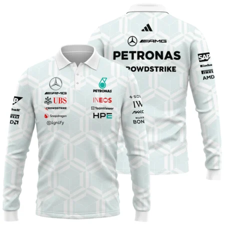 2026 Mercedes F1 Teamwear Long Polo Shirt BLVAMER1226A2LPL