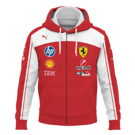 2026 Ferrari F1 Teamwear Zipper Hoodie BLVAFRR2226A5ZHD