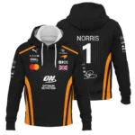 2026 Lando Norris McLaren F1 Teamwear Zipper Hoodie BLNR26226A1ZHD - Orange