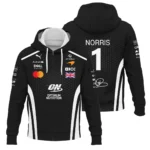 2026 Lando Norris McLaren F1 Teamwear Zipper Hoodie BLNR26226A2ZHD - White