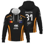 2026 Oscar Piastri McLaren F1 Teamwear Zipper Hoodie BLOP26226A1ZHD - Orange