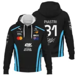 2026 Oscar Piastri McLaren F1 Teamwear Zipper Hoodie BLOP26226A3ZHD - Cyan