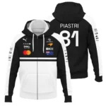 2026 Oscar Piastri McLaren F1 Teamwear Zipper Hoodie BLOP4226A2ZHD - White