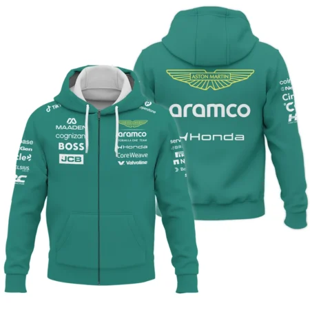 2026 Aston Martin F1 Teamwear Zipper Hoodie BLVAAM12226A1ZHD