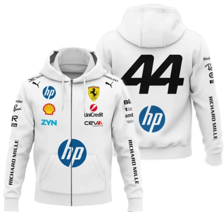 2026 Hamilton 44 Ferrari F1 Teamwear Zipper Hoodie BLVAFRR2226A4ZHD
