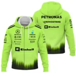 2026 Mercedes F1 Teamwear Zipper Hoodie BLVAMER1226A5ZHD - Green