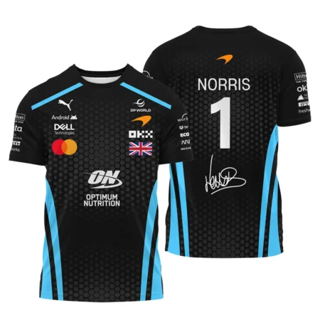 2026 Lando Norris McLaren F1 Teamwear T-Shirt BLNR26226A3TS - Cyan