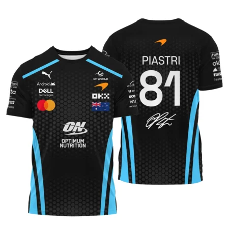 2026 Oscar Piastri McLaren F1 Teamwear T-Shirt BLOP26226A3TS - Cyan