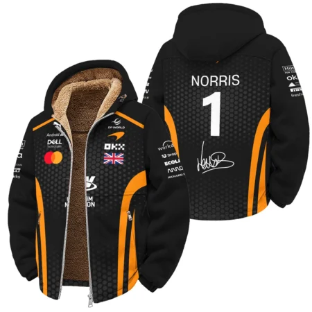 2026 Lando Norris McLaren F1 Teamwear Winter Fleece Jacket BLNR26226A1WFJ - Orange