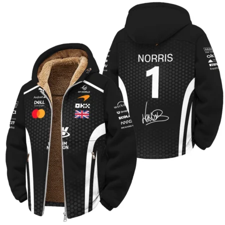2026 Lando Norris McLaren F1 Teamwear Winter Fleece Jacket BLNR26226A2WFJ - White