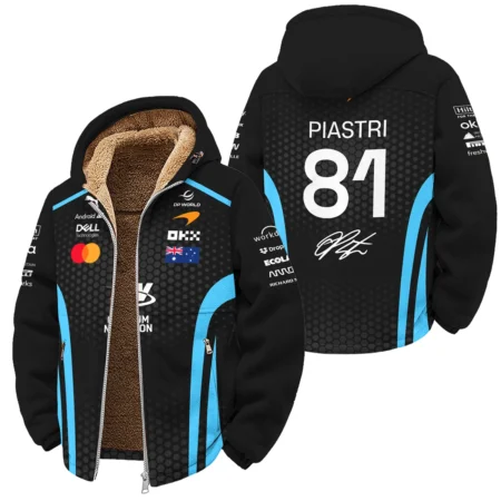 2026 Oscar Piastri McLaren F1 Teamwear Winter Fleece Jacket BLOP26226A3WFJ - Cyan