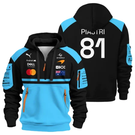 2026 Oscar Piastri McLaren F1 Teamwear Hoodie Half Zip BLOP4226A3HDF - Cyan