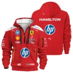 2026 Lewis Hamilton Ferrari F1 Teamwear Hoodie Half Zip BLVAFRR2226A3HDF
