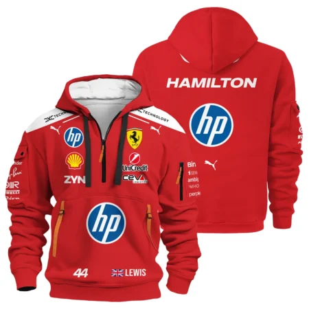 2026 Lewis Hamilton Ferrari F1 Teamwear Hoodie Half Zip BLVAFRR2226A3HDF