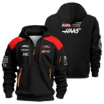 2026 Haas F1 Teamwear Hoodie Half Zip BLVAHAAS9226A1HDF - Black