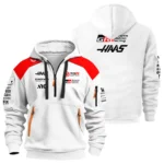 2026 Haas F1 Teamwear Hoodie Half Zip BLVAHAAS9226A2HDF - White
