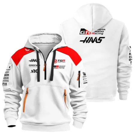 2026 Haas F1 Teamwear Hoodie Half Zip BLVAHAAS9226A2HDF - White