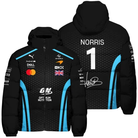 2026 Lando Norris McLaren F1 Teamwear Down & Puffer Jackets BLNR26226A3HCJ - Cyan