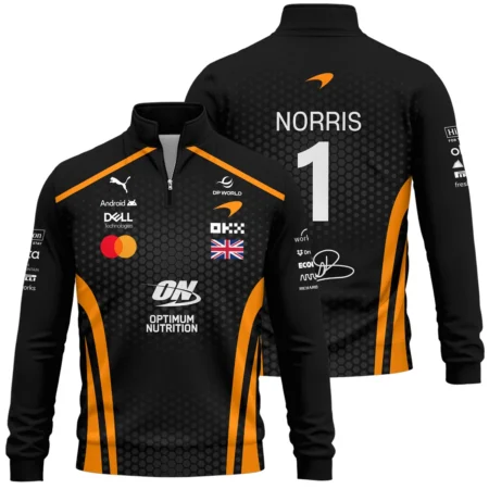 2026 Lando Norris McLaren F1 Teamwear Quarter Zip Sweatshirt BLNR26226A1QZS - Orange