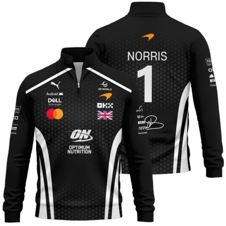 2026 Lando Norris McLaren F1 Teamwear Quarter Zip Sweatshirt BLNR26226A2QZS - White