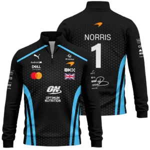 2026 Lando Norris McLaren F1 Teamwear Winter Fleece Jacket BLNR26226A3WFJ - Cyan