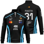 2026 Oscar Piastri McLaren F1 Teamwear Quarter Zip Sweatshirt BLOP26226A3QZS - Cyan