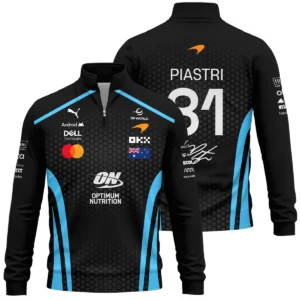 2026 Oscar Piastri McLaren F1 Teamwear Winter Fleece Jacket BLOP26226A3WFJ - Cyan