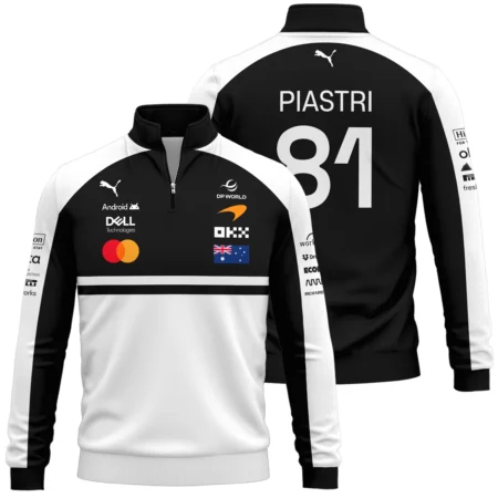2026 Oscar Piastri McLaren F1 Teamwear Quarter Zip Sweatshirt BLOP4226A2QZS - White
