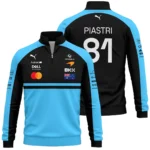 2026 Oscar Piastri McLaren F1 Teamwear Quarter Zip Sweatshirt BLOP4226A3QZS - Cyan