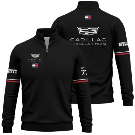 2026 Valtteri Bottas Cadillac F1 Teamwear Quarter Zip Sweatshirt BLVACDL9226A2QZS - Black