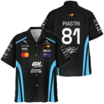 2026 Oscar Piastri McLaren F1 Teamwear Hawaiian Shirt BLOP26226A3HW - Cyan
