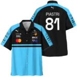 2026 Oscar Piastri McLaren F1 Teamwear Hawaiian Shirt BLOP4226A3HW - Cyan