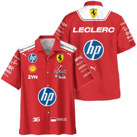 2026 Charles Leclerc Ferrari F1 Teamwear Hawaiian Shirt BLVAFRR2226A1HW