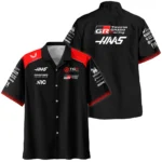 2026 Haas F1 Teamwear Hawaiian Shirt BLVAHAAS9226A1HW - Black