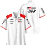 2026 Haas F1 Teamwear Hawaiian Shirt BLVAHAAS9226A2HW - White