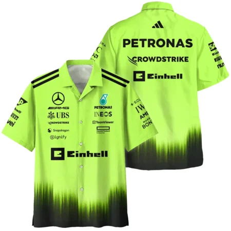 2026 Mercedes F1 Teamwear Hawaiian Shirt BLVAMER1226A5HW - Green