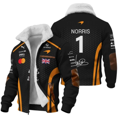 2026 Lando Norris McLaren F1 Teamwear Fleece Jacket BLNR26226A1FJ - Orange