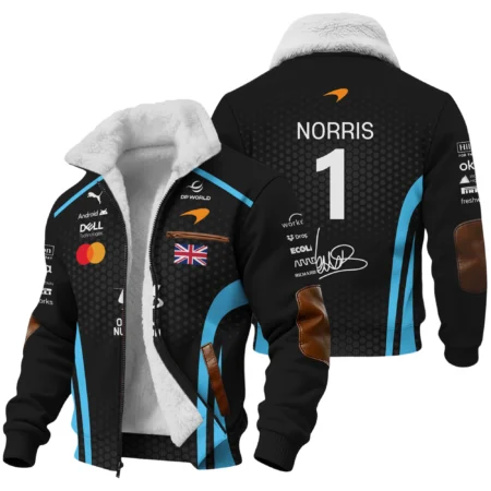 2026 Lando Norris McLaren F1 Teamwear Fleece Jacket BLNR26226A3FJ - Cyan